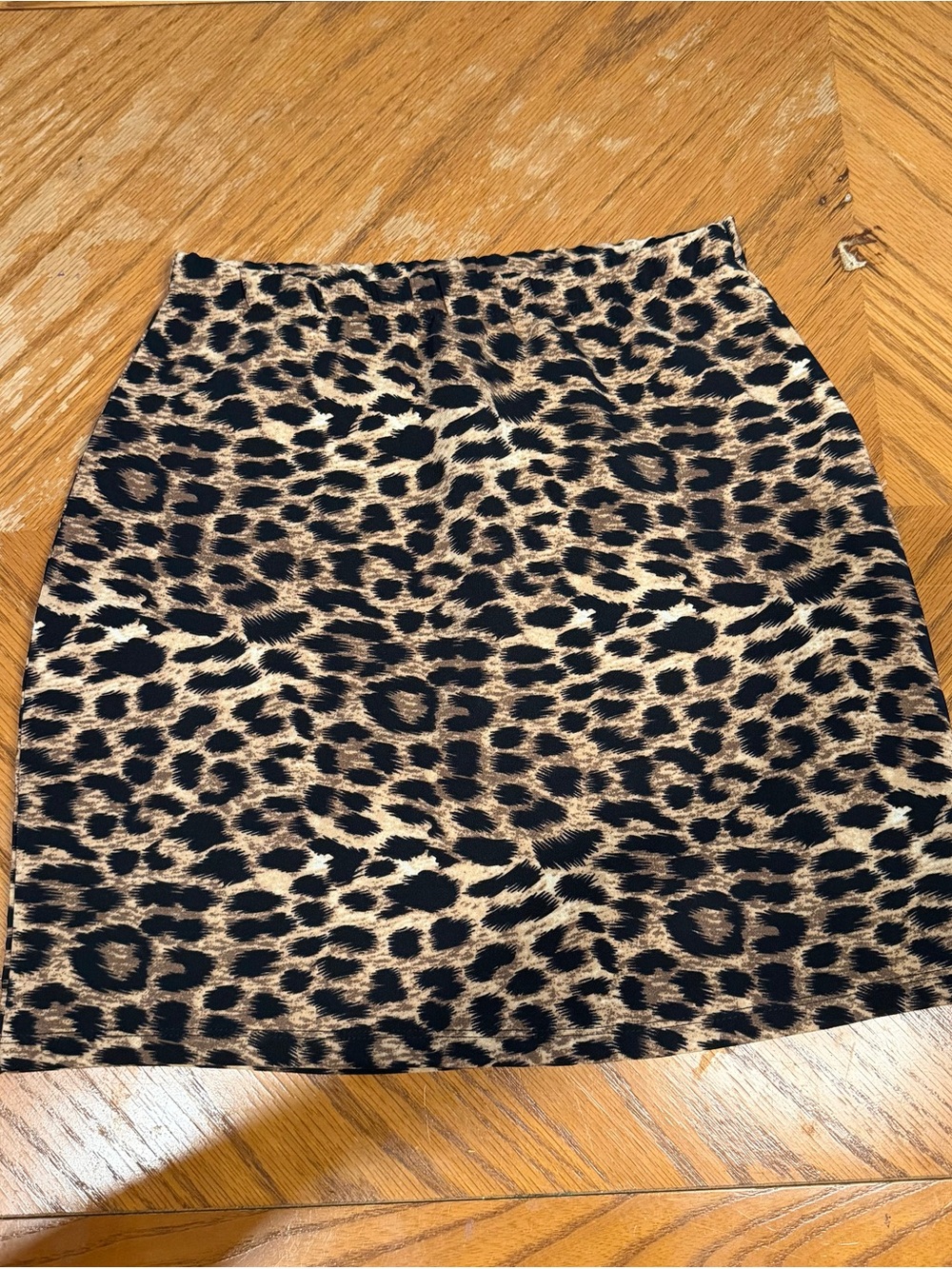 LG Leopard Print Mini Skirt - Black & Brown